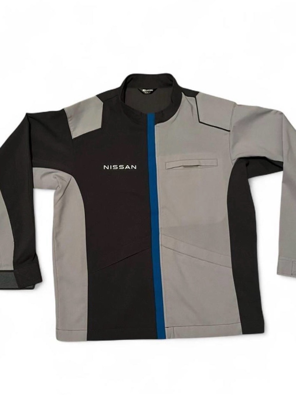 Authentic Retro JDM Japan Nissan Technician Mechanic Staff Jacket Dual Tone Grey